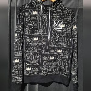 Basquiat Black Graphic Hoodie Sweater